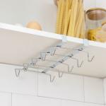 Держатель для кружек подвесной на 10 предметов Доляна, 27.5?14?6.5 см, серебристый