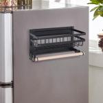 Держатель для кухонных принадлежностей на магните, с полочкой, 30?11.5?16 см, чёрный