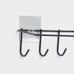 Держатель для кухонных принадлежностей настенный Доляна, 5 крючков, 28?8?8 см, чёрный