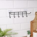 Держатель для кухонных принадлежностей настенный Доляна, 5 крючков, 28?8?8 см, чёрный