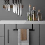 Держатель для полотенец Доляна, на дверцу, чёрный