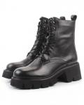 01-BE22B-3A BLACK Ботинки демисезонные женские (натуральная кожа, байка)
