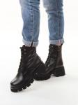 01-BE22B-3A BLACK Ботинки демисезонные женские (натуральная кожа, байка)