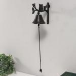 Колокол настенный чугун «Сова с совёнком на ветке», 20?10.5?17 см