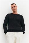 NORVEG Cotton Джемпер мужской "косы" цвет черный