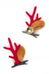 Новогодние заколки "Рожки" (1 пара) SF-7562, красный