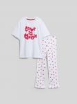 Набор для девочек ((1)футболка и (2)брюки) Lorett белый
