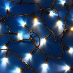 СНОУ БУМ Гирлянда эл. вьюн 10м, 100LED, 6-гран. диод с пузырями, шампань, 8 реж., ПВХ черный, 220В