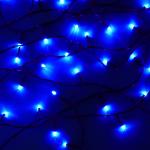 СНОУ БУМ Гирлянда эл. вьюн 10м, 100LED, синий, режим стробоскоп, ПВХ черный, 220В