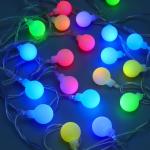 СНОУ БУМ Гирлянда эл. вьюн 4м, 20LED, шар 2см, мульти в диоде/RGRB, перелив, ПВХ прозрачный, 220В