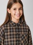 Блузка детская для девочек Umbara коричневая клетка