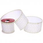 Лента для декорирования "Алмазная россыпь " 6,3 см, 2,7 м, Белый/шампань