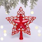 *Звезда на ёлку "Снежная звезда" 20 см, Красный