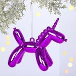 Ёлочная игрушка "Воздушный единорожек" 11*5*9 см, Фиолетовый