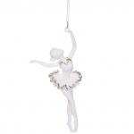 *Подвеска "Сказочный балет" 13*16,5 см, Белый/серебро (микс)