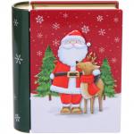 Банка жестяная "Книга" 11,5*10*3,8см Дед Мороз с оленем