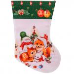 *Носок новогодний  "Лесные друзья" 25х35 см