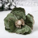 *Украшение новогоднее "Пуансеттия - Нежное прикосновение" 17 см, Зеленый