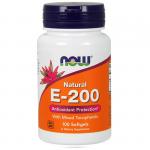 NOW Натуральный Витамин Е 600мг 100капс  (E-200 MIXED TOC 100 SGELS)