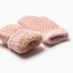 Варежки детские меховые MINAKU, с опушкой, 15 см, розовые