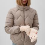 Варежки - митенки женские MINAKU «Мишка», размер 24 см, бежевые