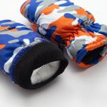 Варежки зимние детские MINAKU «Хаки», оранжевые, размер 15-16 (17?7 см)