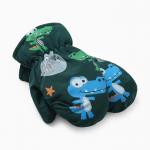 Варежки зимние детские MINAKU, зелёные, 18 см