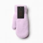 Варежки женские  на иск.меху MINAKU гладкие 22 см сиреневый