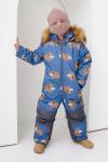 Комбинезон зимний Полюс принт мамонты деним