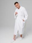 Вафельный удлиненный халат Кимоно унисекс "Ромбы" белый В-14 (9)