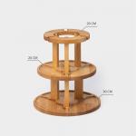 Менажница Adelica, 3-х ярусная с подставкой для вина, d=30?1.8 см, d=26?1.8 см, d=20?1.8 см, дерево берёза, в подарочной коробке