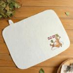 Коврик - сидушка для бани и сауны с принтом «Пар да веник дороже денег», 38?25 см, полиэфир 70%, шерсть 30%, «Добропаровъ»