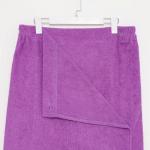 Килт женский для бани и сауны, цвет сиреневый вышивка Снеговик, размер 80?150±2 см, махра 300 г/м 100% хлопок