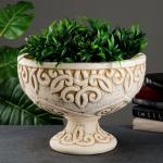 Вазон для цветов «Аравийский» 11 л, 39?28?39 см, шамот, бежевый