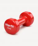 УЦЕНКА Гантель виниловая STARFIT DB-101 3 кг, красный