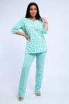 Пижама с брюками футер с начёсом (01059, бирюзовый)