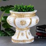 Вазон для цветов «Клеопатра» 4.5 л, 42?42?37 см, гипс, белый