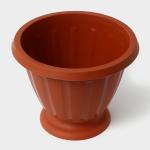 Вазон для цветов «Пальмира», 10 л, d=33 см, h=30 см, пластик, коричневый