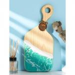 Доска разделочная авторская Adelica, 17?38?2.5 см, с эпоксидной пищевой смолой, дерево цельный кедр, рисунок МИКС