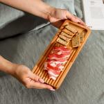 Доска для подачи и сервировки с менажницей Adelica, 28?10?1.8 см, дерево берёза