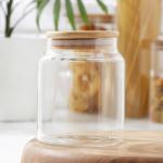 Банка стеклянная для сыпучих продуктов с бамбуковой крышкой Magistro «Эко», 650 мл, 10?12,5 см