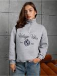 Свитшот "Вайбс" Серый Меланж Женский