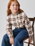 Блузка детская для девочек Vax бежевая клетка