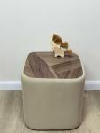 Пуфик дизайнерский бежевый (шпон ореха)