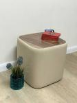 Пуфик дизайнерский бежевый (шпон ореха)