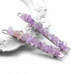 Женская заколка для волос с аметистом лавандовым 6,5*0,8*1,3см