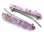 Женская заколка для волос с аметистом лавандовым 6,5*0,8*1,3см