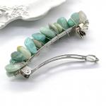 Заколка для волос с амазонитом 6*1,5*1,5см