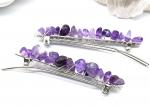 Женская заколка для волос с аметистом 6,5*0,8*1,3см