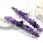 Женская заколка для волос с аметистом 6,5*0,8*1,3см